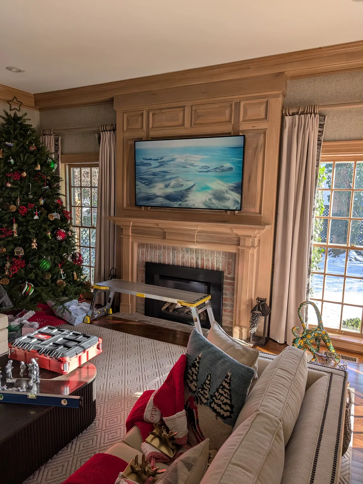 Corner TV installation in Louisville